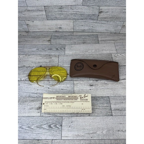 Vintage B&L Ray Ban USA Shooter 60s Kalichrome Yellow 62mm1/10/12K G.F Glasses